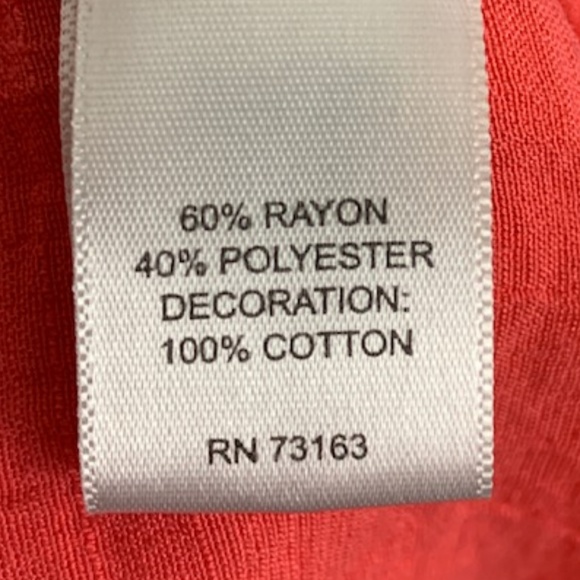 Spense Peacy Coral Peasant Top - Picture 5 of 6